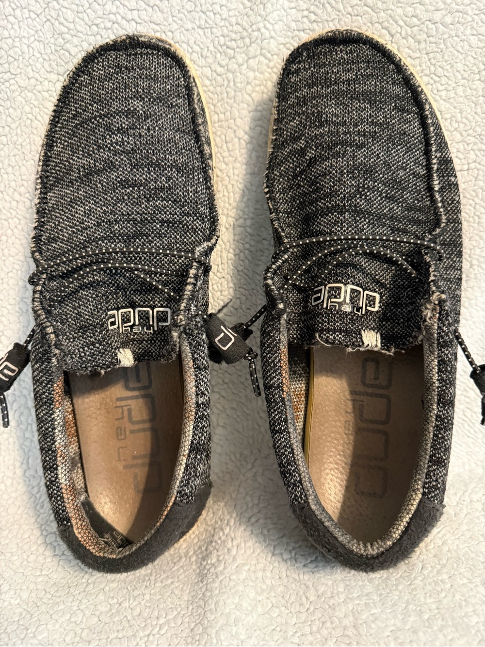 Hey Dude Slip-On Loafers in Black Heather Knit
